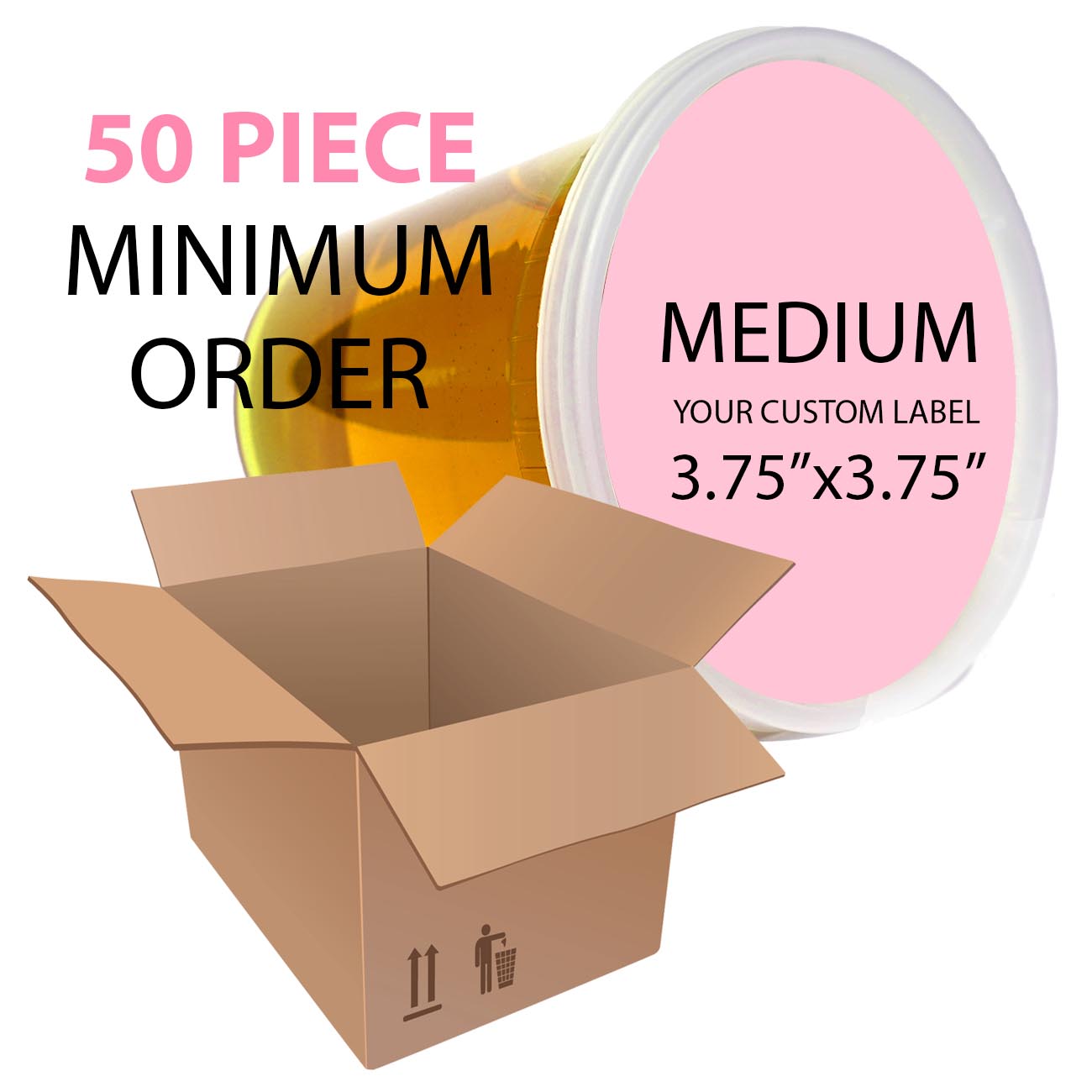 MEDIUM Sugaring Paste- 50 Jars Private Label Clear Jars