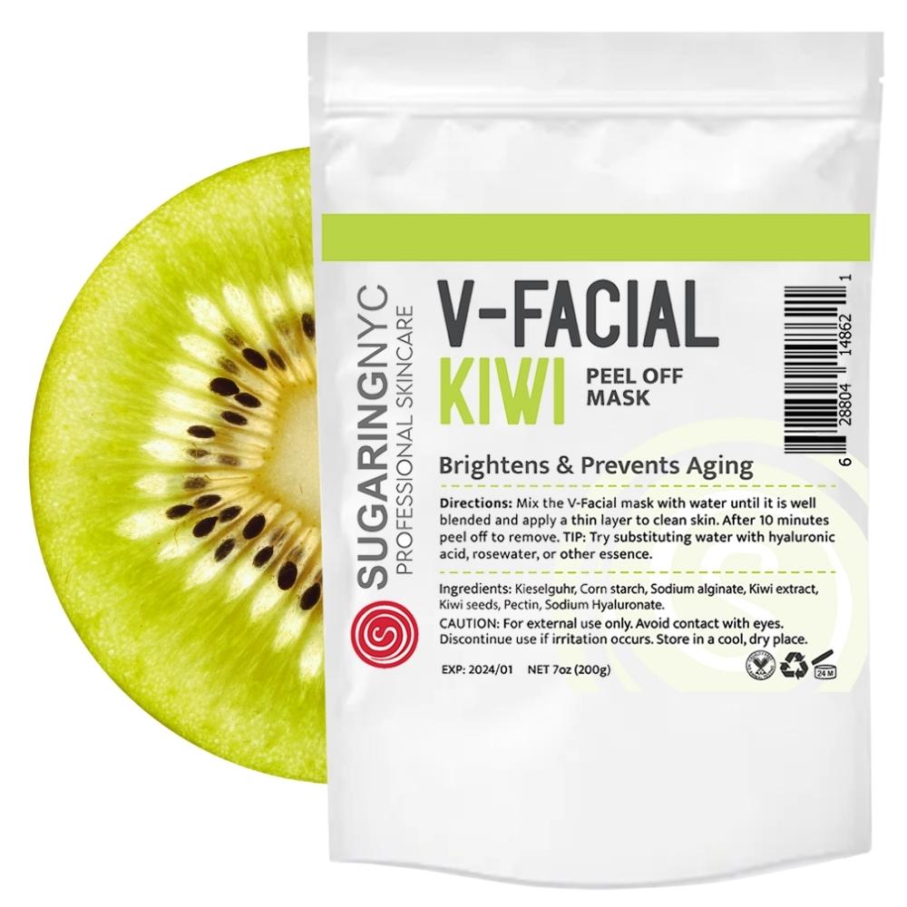 Vajacial Mask Kiwi with Kiwi Pieces V-Facial by Sugaring NYC 7oz 200g.