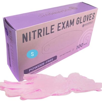 Guanti in nitrile XS Extra Small 100 PCS Size Pink Box per sugaring di Sugaring NYC Extra Strong Waxing Sugaring Nitrile Beauty Powder-Free Materiali per creare e attrezzatura 